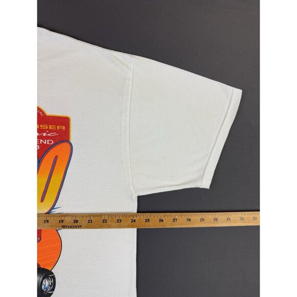 Rare Vintage Y2K Budweiser Oswego Speedway Car Racing Joe Gosek White XL Promo T - Picture 6 of 7